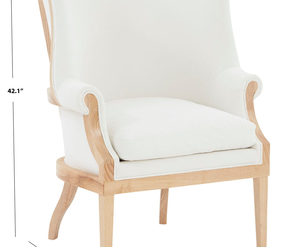Safavieh Couture Leahbeth Wingback Accent Chair - White / Natural