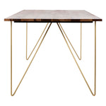 Safavieh Couture Captain Hairpin Legs Wood Dining Table - Walnut / Brass