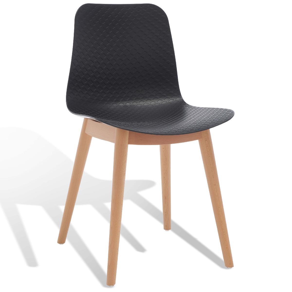 Safavieh Couture Haddie Molded Plastic Dining Chair - Black / Natural
