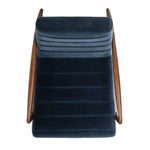 Safavieh Couture Willow Channel Tufted Arm Chair - Navy / Dark Walnut