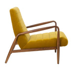 Safavieh Couture Willow Channel Tufted Arm Chair - Gold / Dark Walnut