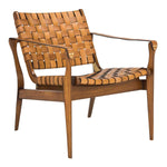Safavieh Couture Dilan Leather Safari Chair - Brown / Light Brown