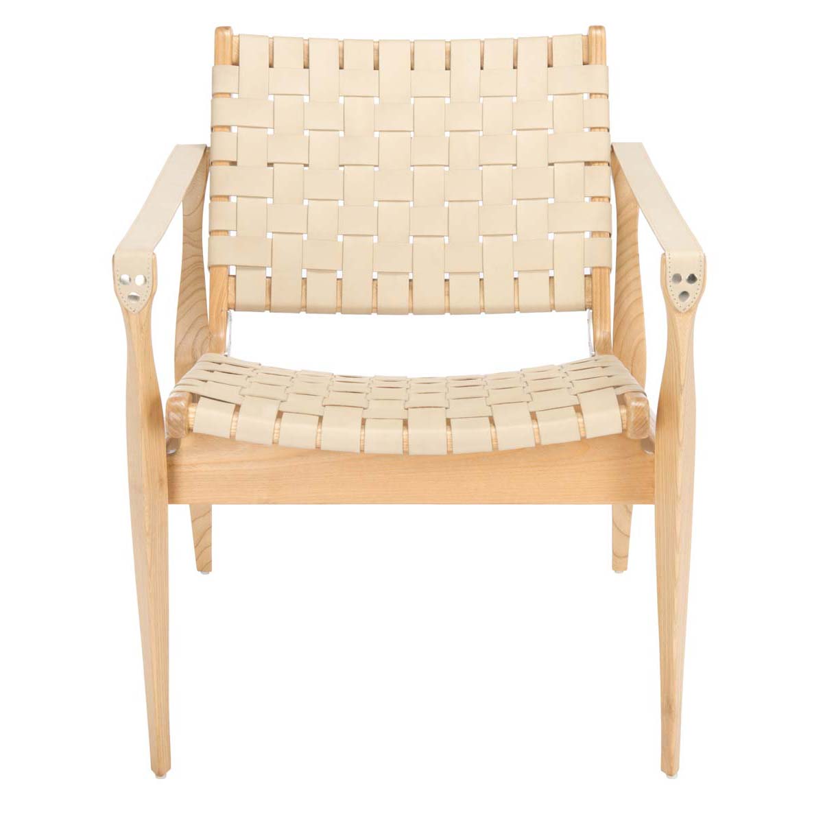 Safavieh Couture Dilan Leather Safari Chair - White