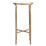 Safavieh Couture Jessa Forged Metal Tall Round End Table - Brass / White