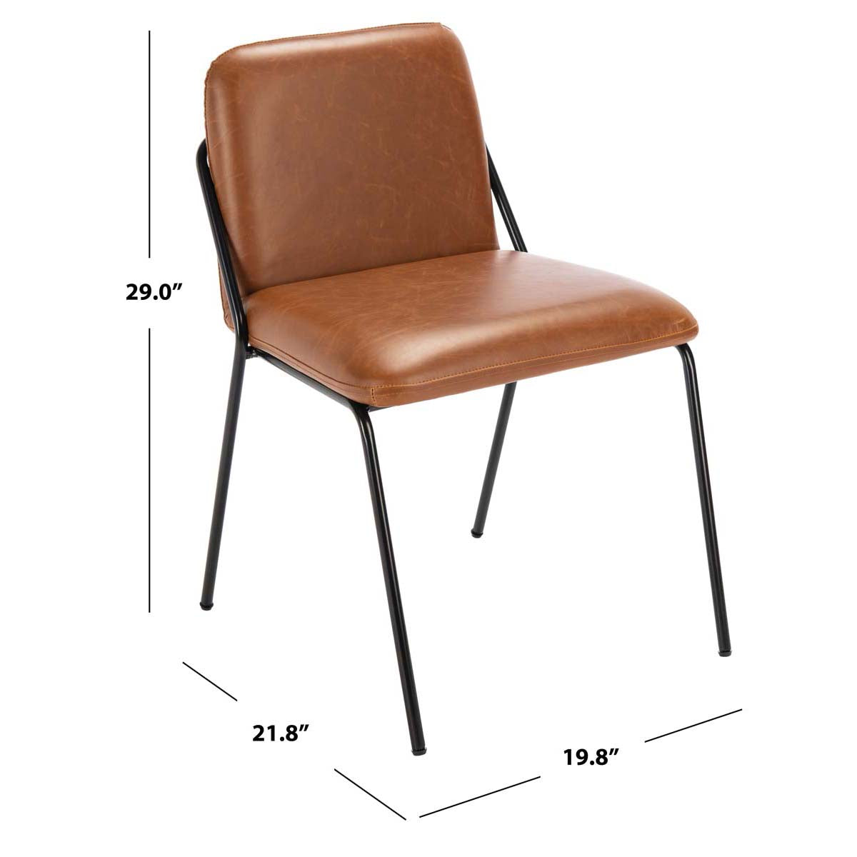 Safavieh Taddeo Side Chair , ACH6208 - Light Brown / Black (Set of 2)