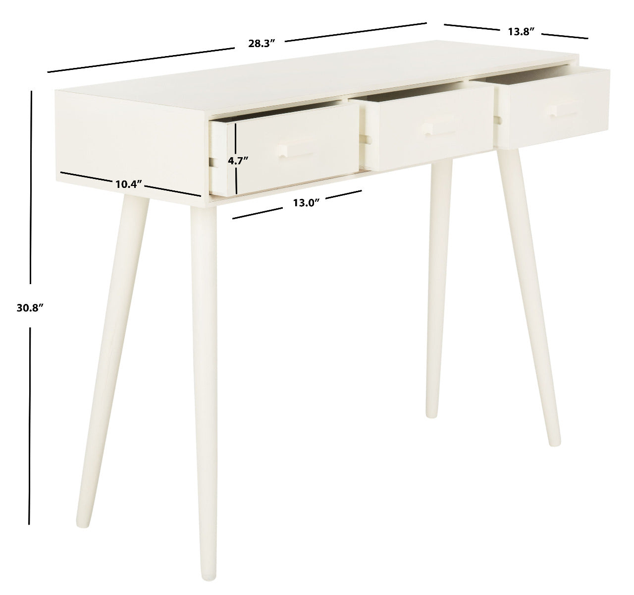 Safavieh Albus 3 Drawer Console Table , CNS5701 - Antique White