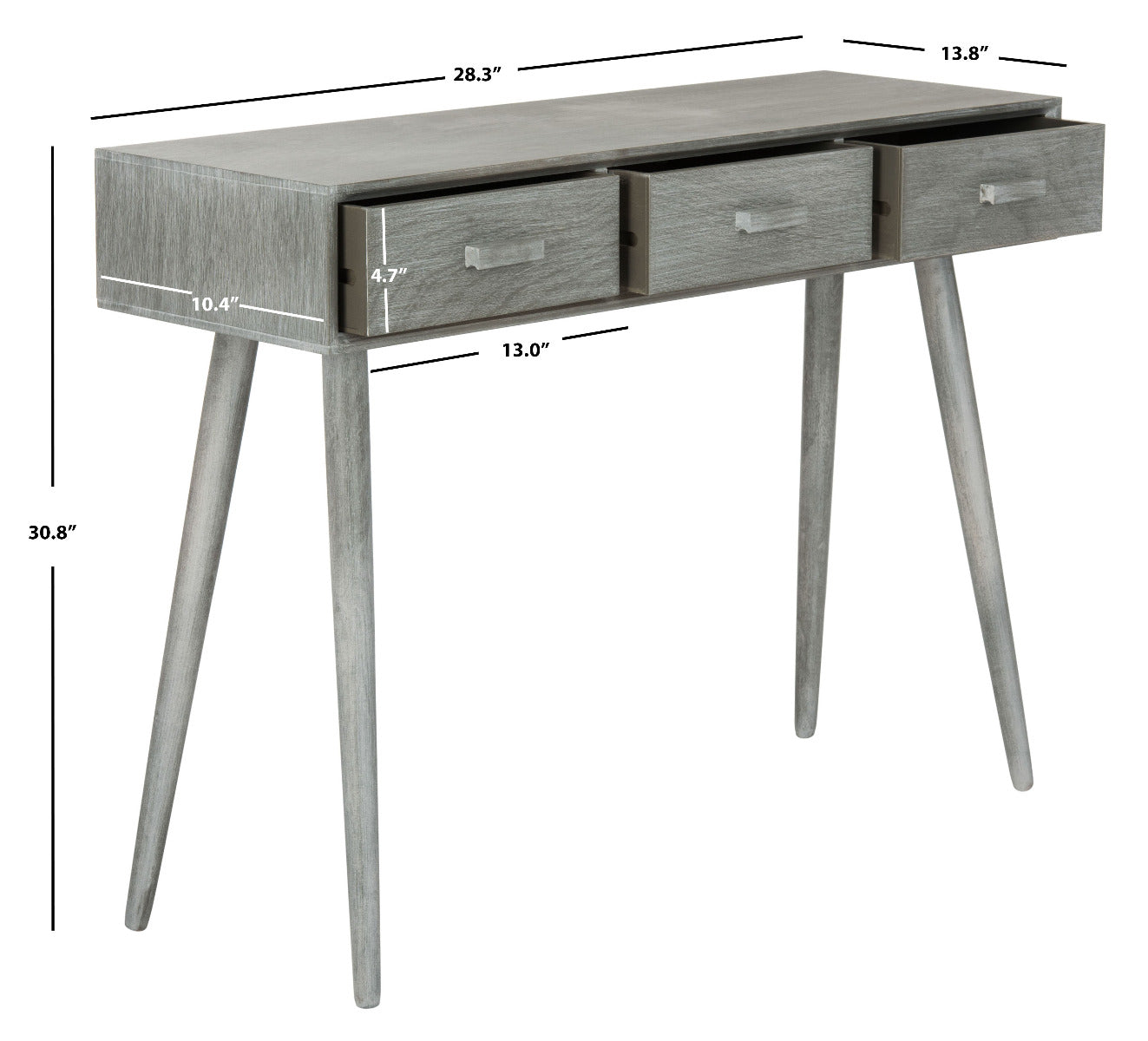 Safavieh Albus 3 Drawer Console Table , CNS5701 - Slate Grey