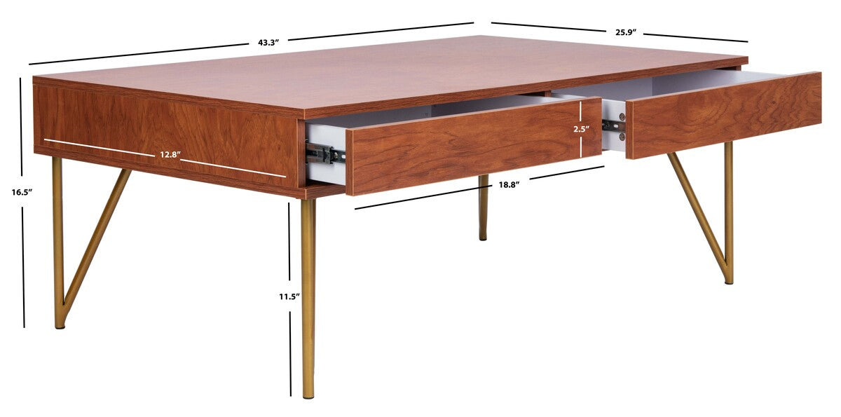 Safavieh Pine Two Drawer Coffee Table , COF2238