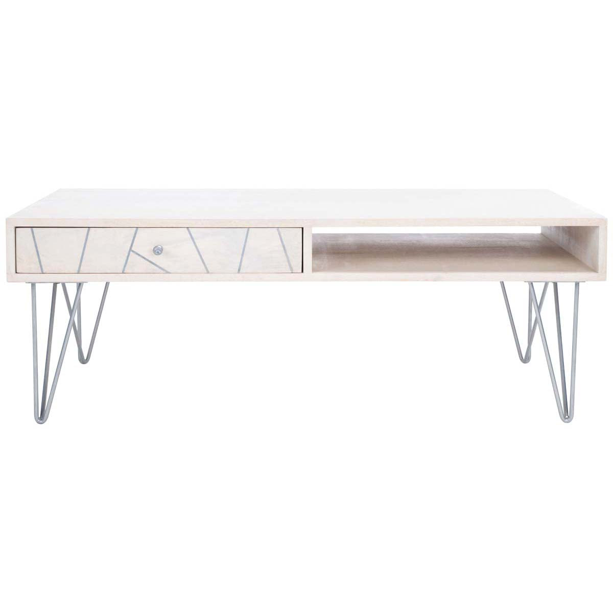 Safavieh Marigold Coffee Table , COF9000 - White Washed / Silver