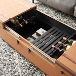Safavieh Zoe Coffee Table Storage Trunk With Wine Rack , FOX9515