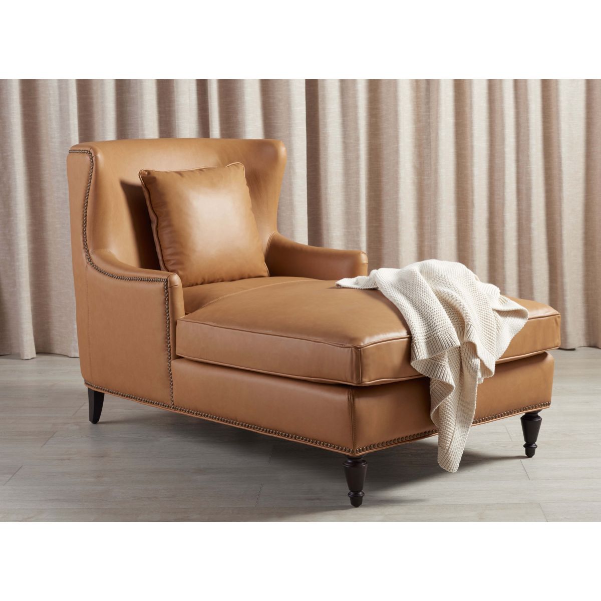 Safavieh Couture Jamie Upholstered Chaise Lounge - Light Brown