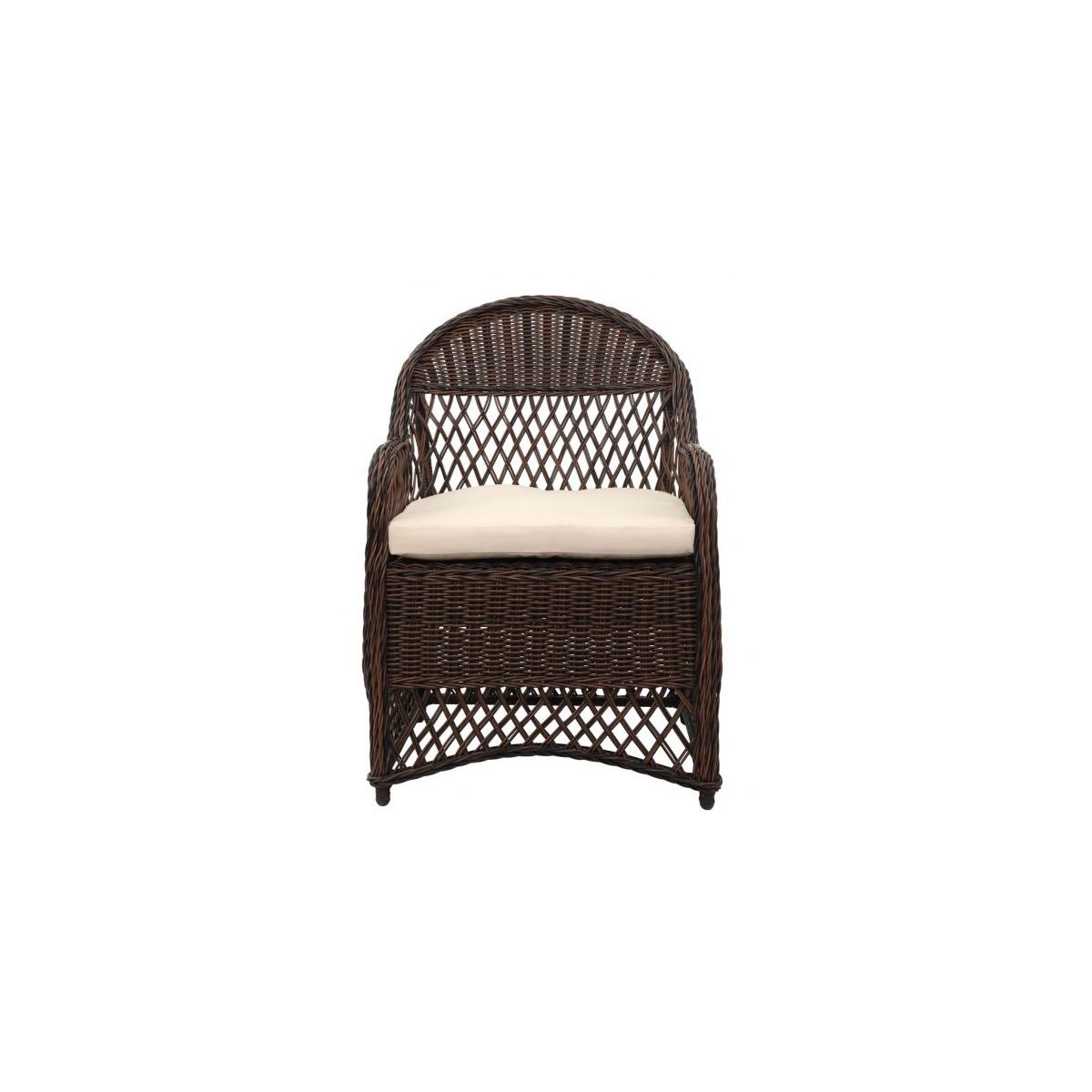 Safavieh Davies Wicker Arm Chair With Cushion , PAT2510 - Brown/Beige