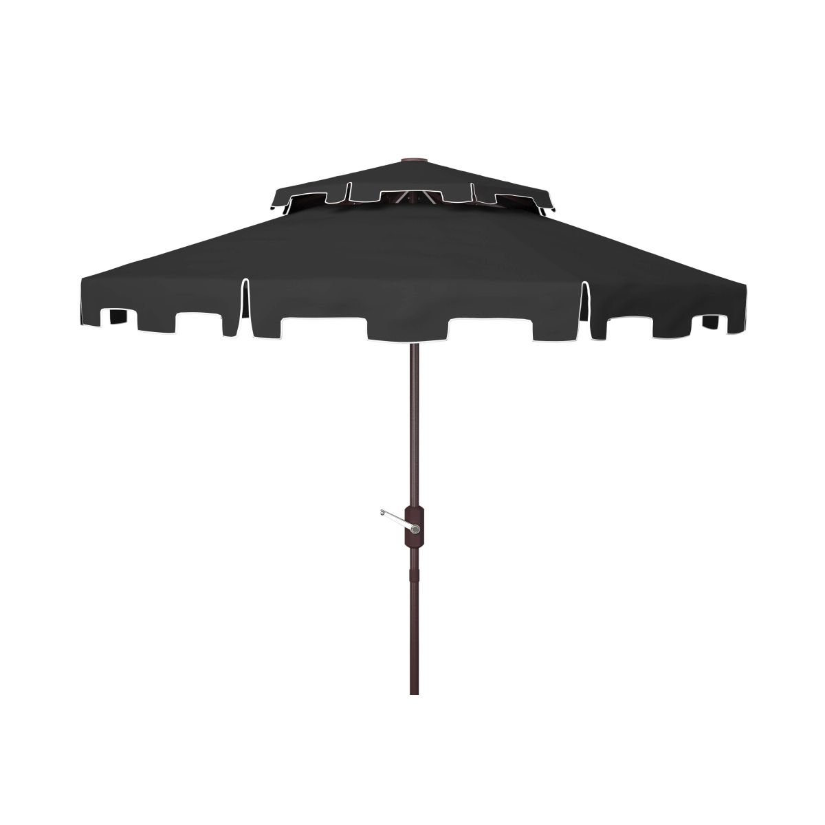 Safavieh Zimmerman 9ft Double Top Market Umbrella , PAT8200 - Black/White Trim