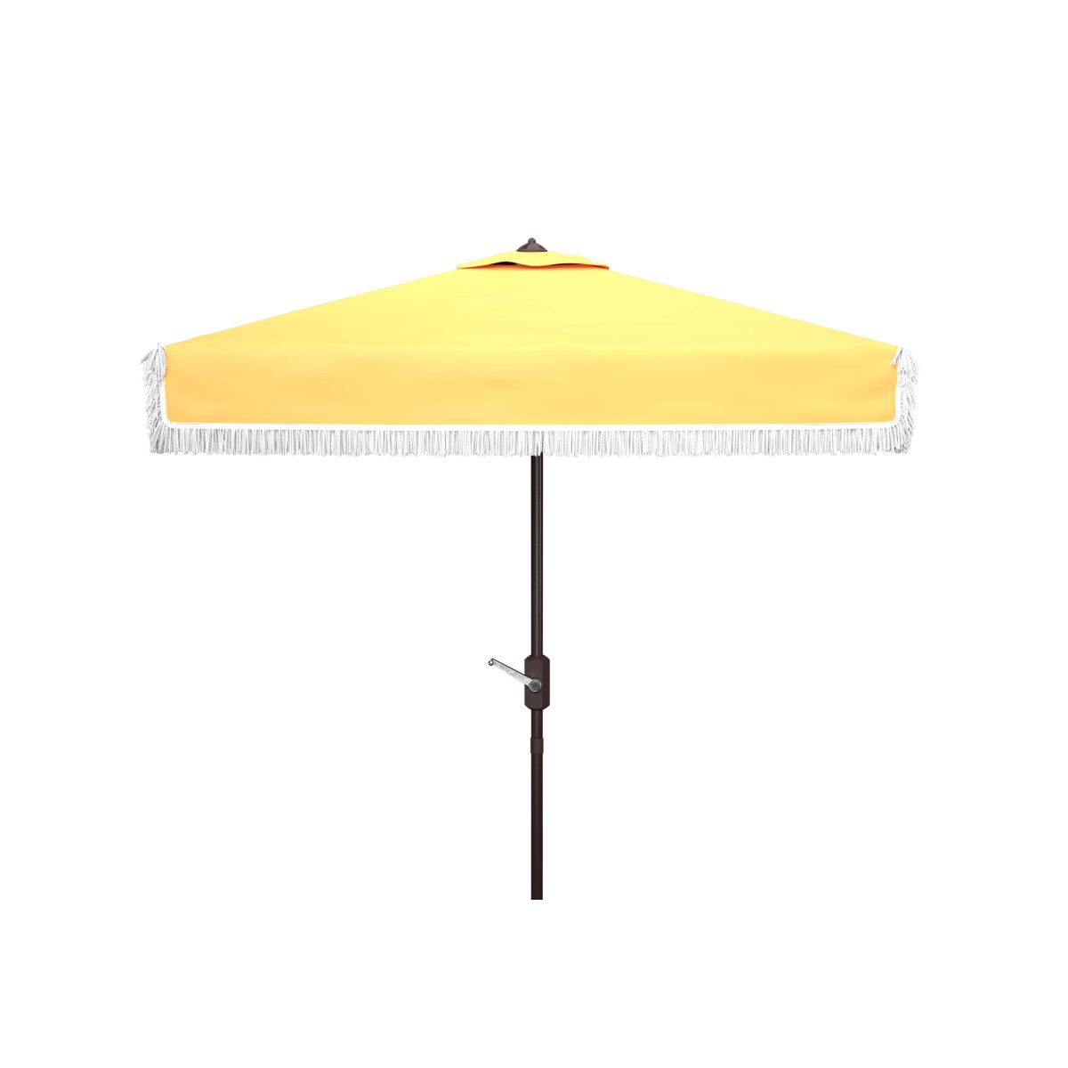 Safavieh Milan Fringe 7.5 Ft Square Crank Umbrella , PAT8408 - Yellow