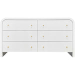 Safavieh Couture Liabella 6 Drawer Curved Dresser - White / Gold