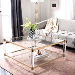 Safavieh Couture Isabelle Acrylic Coffee Table - Clear / Brass