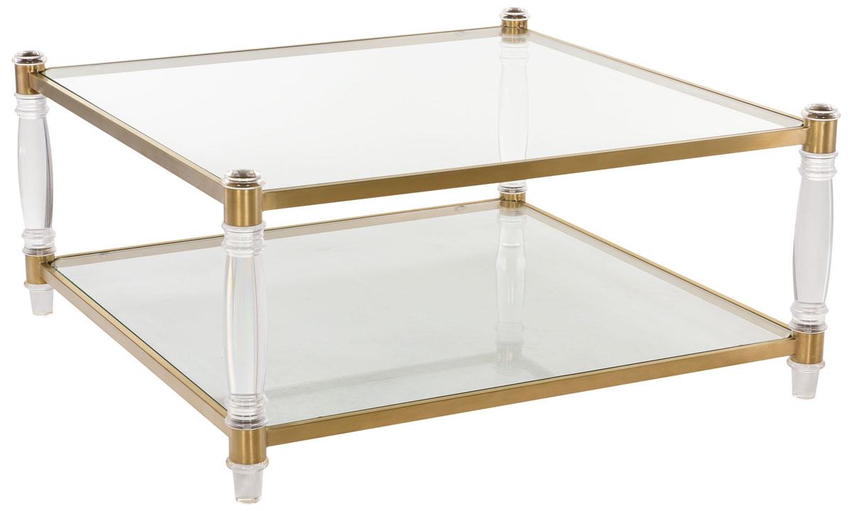 Safavieh Couture Isabelle Acrylic Coffee Table - Clear / Brass