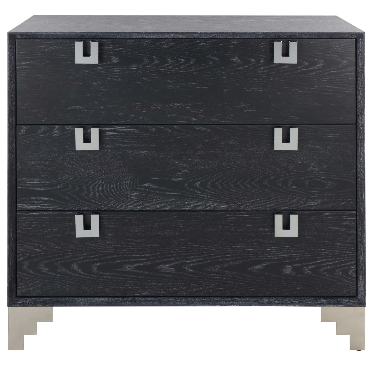 Safavieh Couture Odalis Lacquer Chest Of Drawers - Black Cerused Oak