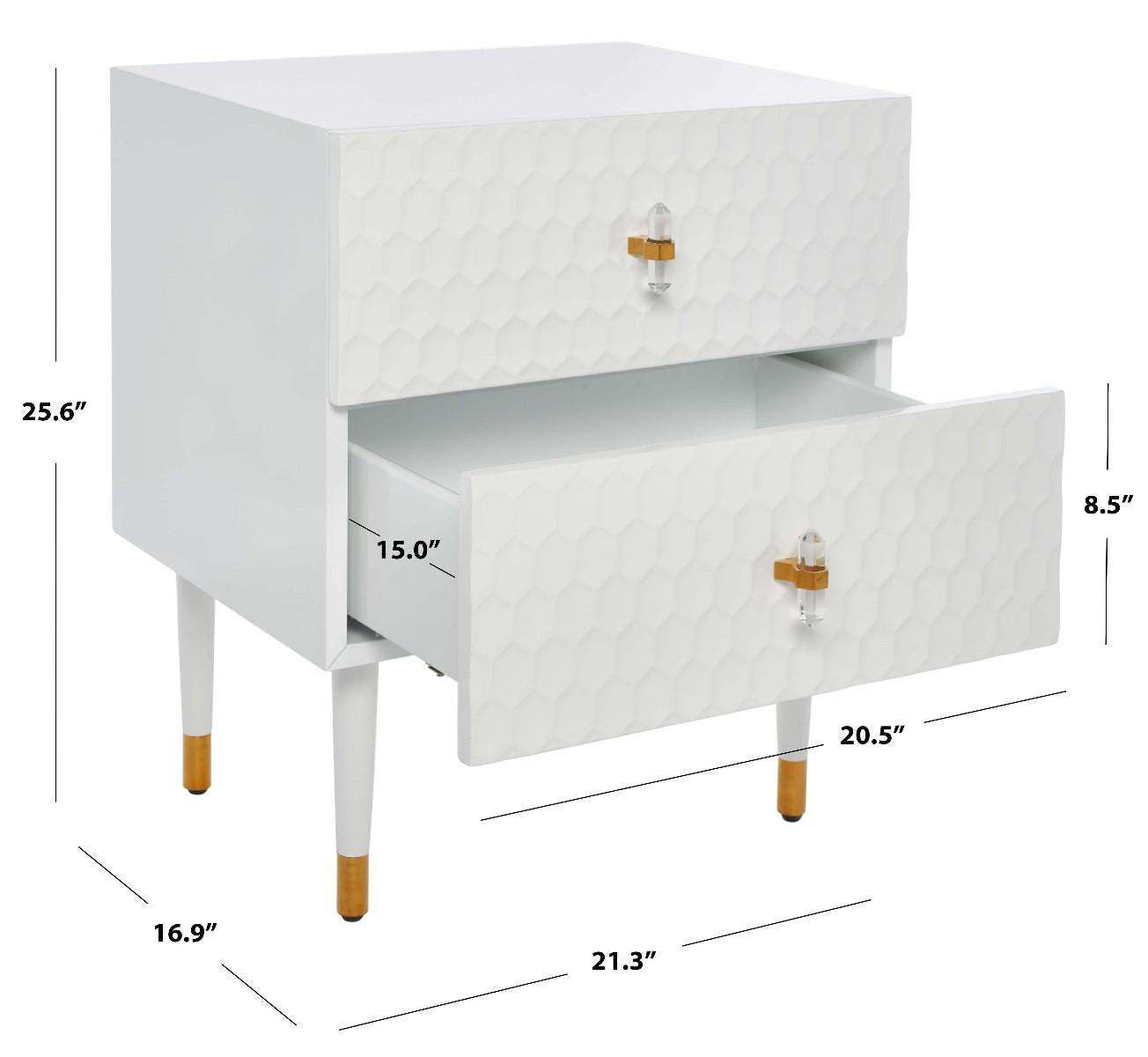 Safavieh Couture Neptune 2 Drawer Side Table