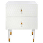 Safavieh Couture Neptune 2 Drawer Side Table - White / Gold