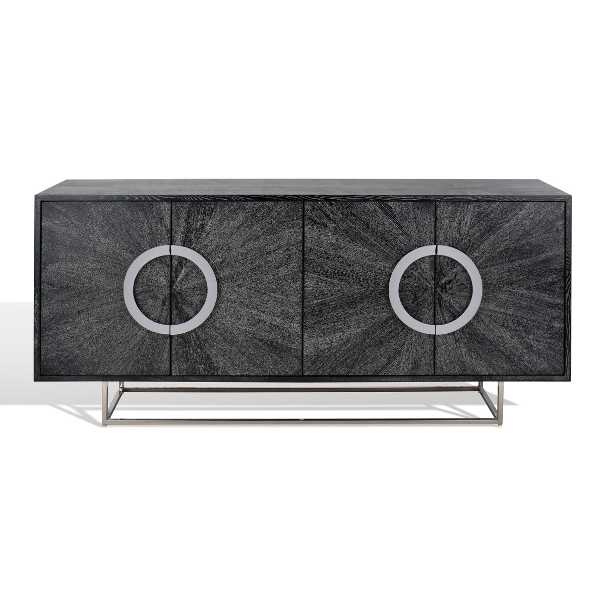 Safavieh Couture Iggy Modern Sideboard - Black Cerused Oak / Nickel