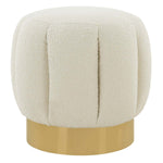 Safavieh Couture Maxine Channel Tufted Otttoman - Ivory / Gold