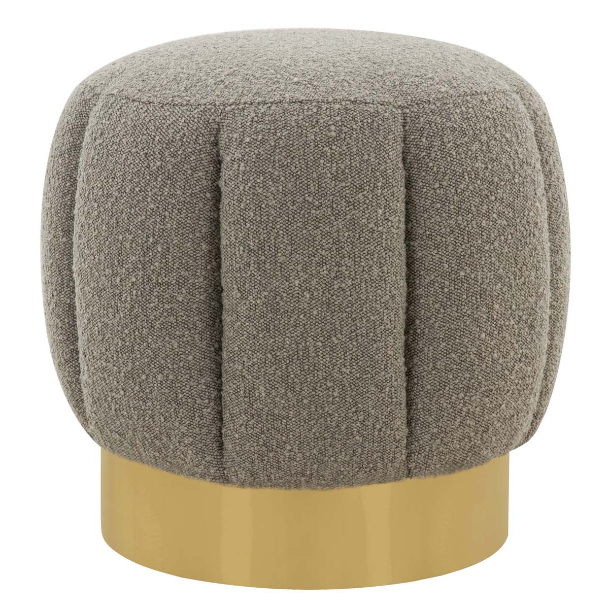 Safavieh Couture Maxine Channel Tufted Otttoman - Light Grey / Gold