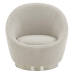 Safavieh Couture Pippa Faux Lamb Wool Swivel Chair - Light Grey / Silver