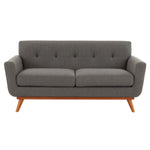 Safavieh Couture Opal Linen Tufted Loveseat - Slate Grey
