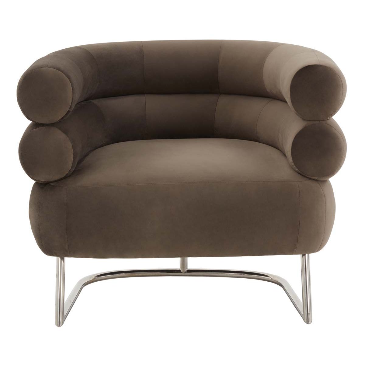 Safavieh Couture Jacobson Modern Accent Chair - Dark Brown / Silver