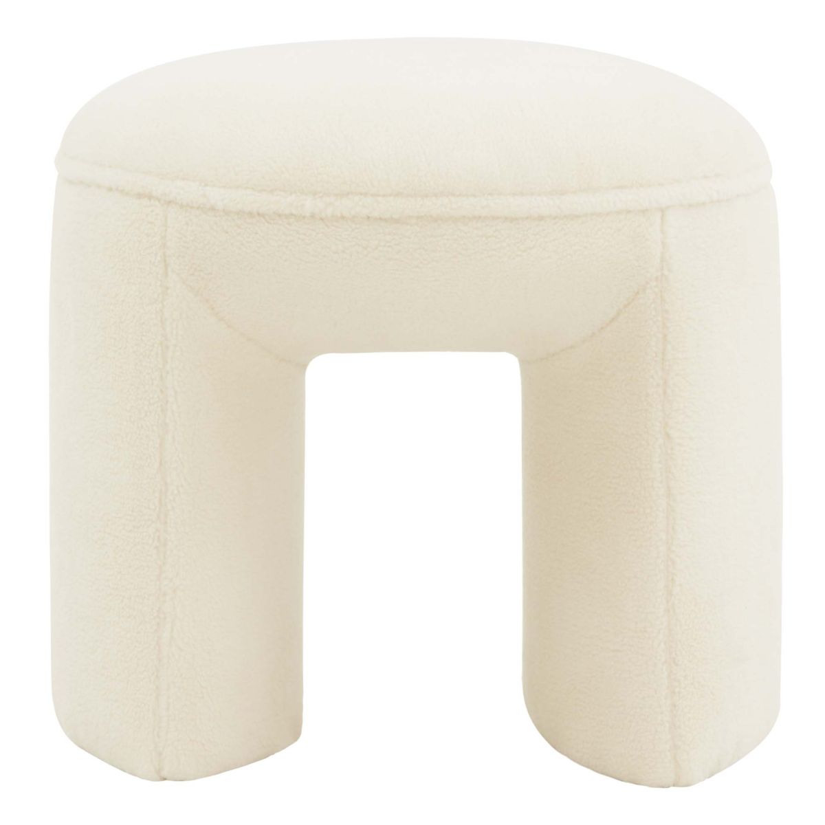 Safavieh Couture Vivie Faux Shearling Ottoman - Ivory