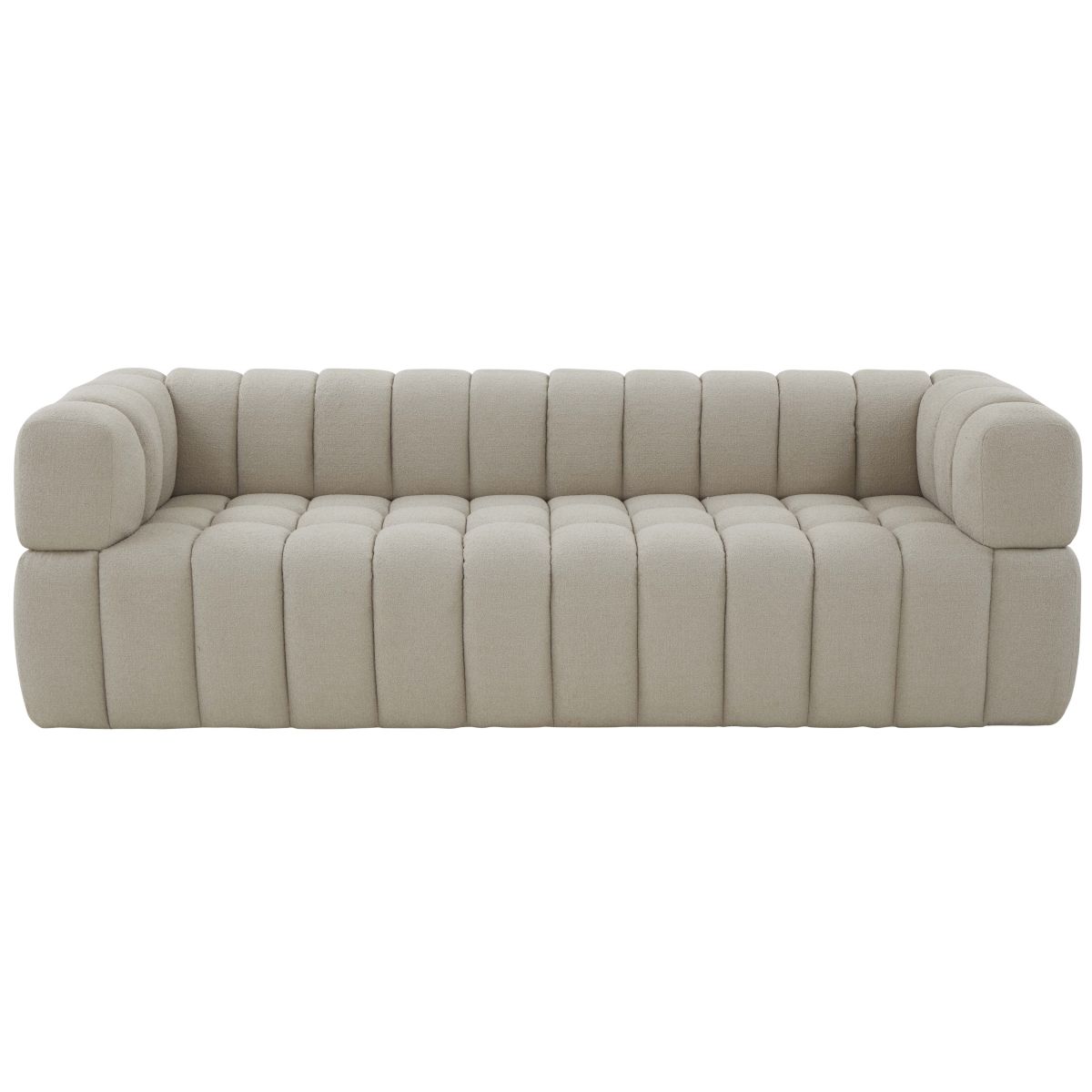 Safavieh Couture Calyna Channel Tufted Boucle Sofa - Light Grey