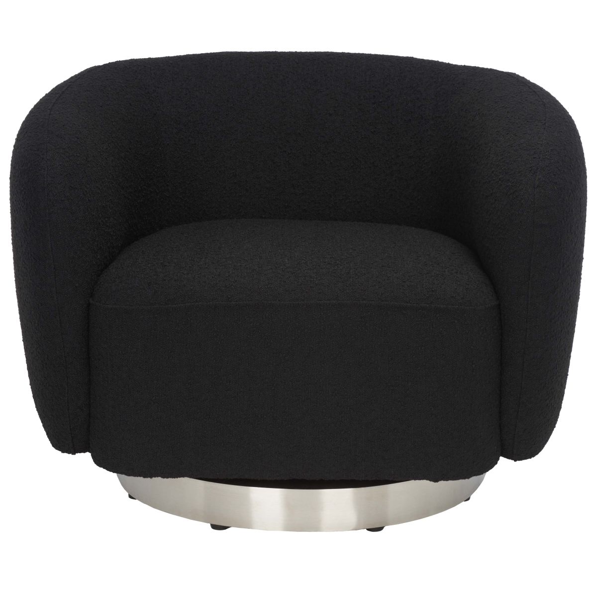 Safavieh Couture Bernard Boucle Swivel Accent Chair - Black / Chrome