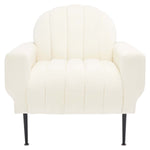 Safavieh Couture Josh Channel Tufted Accent Chair - Cream / Black