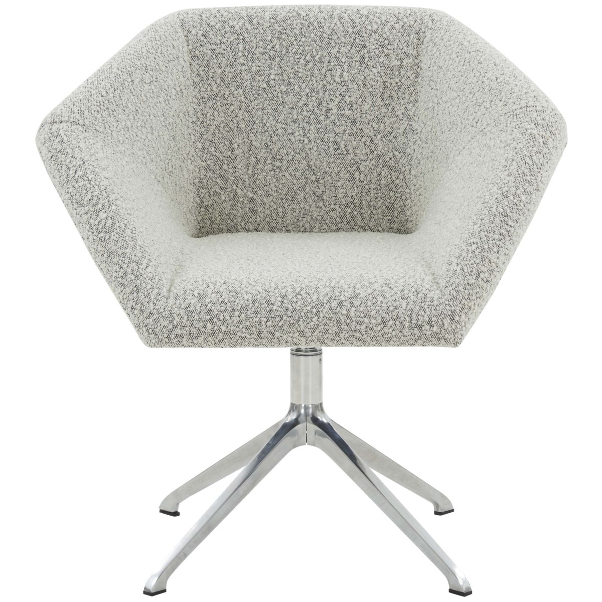 Safavieh Couture Felix Boucle Swivel Desk Chair - White / Black / Silver