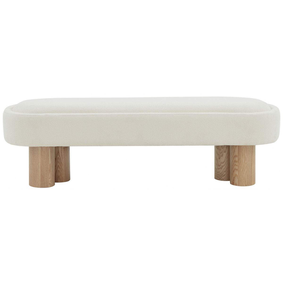 Safavieh Couture Katianna Boucle Bench - Ivory / Natural