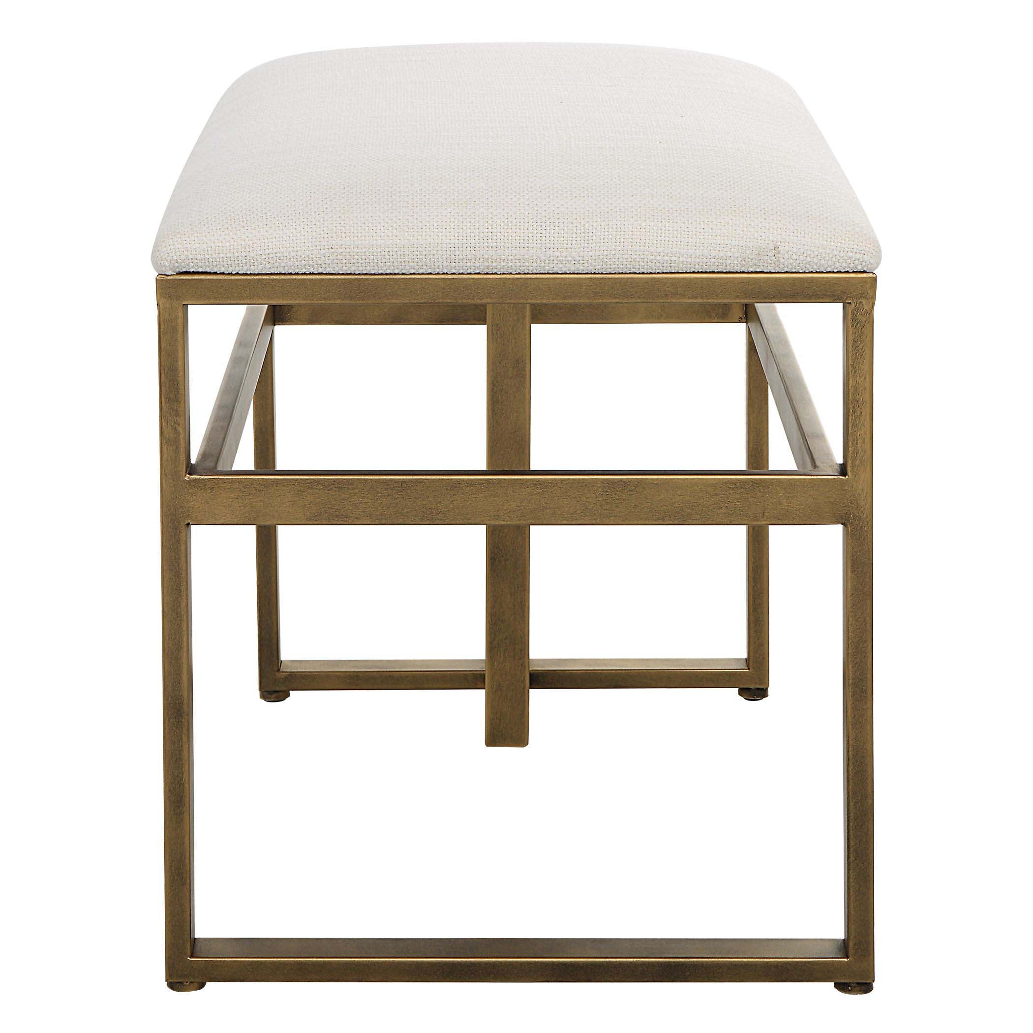 Antique Decor Market Accent Stool Brushed Brass