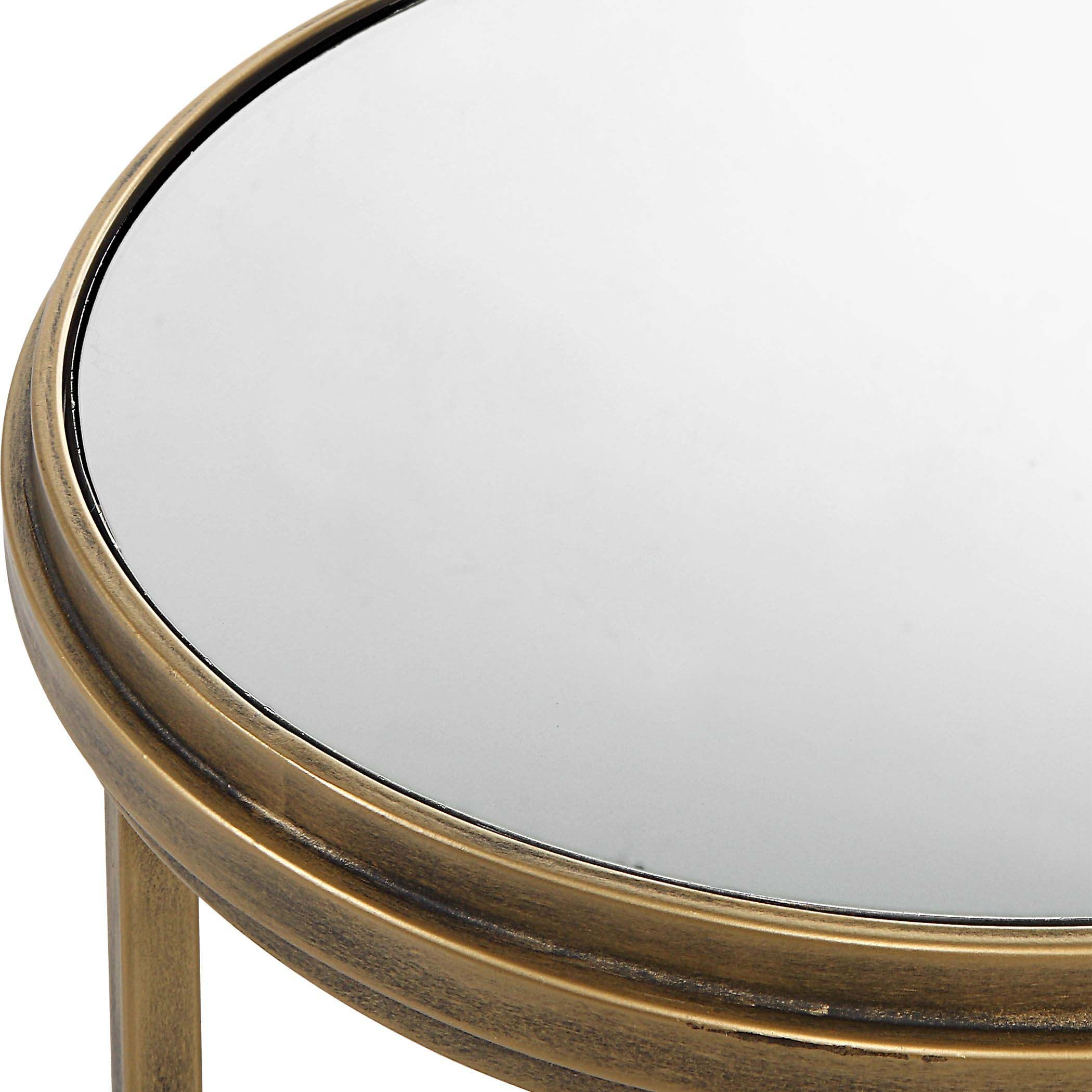 Antique Decor Market Accent Mirror Table - S/2