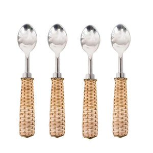 The Enchanted HomeSet of 4 Basketweave Condiment Spoons