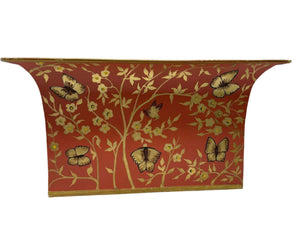 The Enchanted Home Red & Gold Butterfly Flared Planter