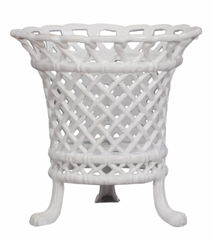 The Enchanted Home White Lattice Lattice Footed Planter