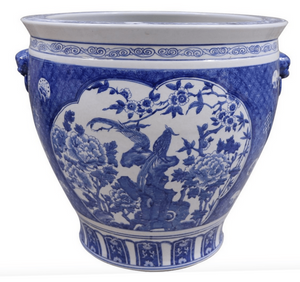 The Enchanted Home Navy Bird And Floral Fishbowl