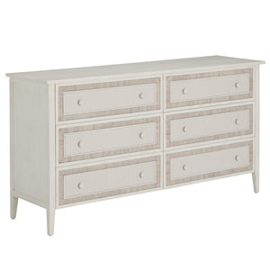 Gabby - Grand Bermuda Sungkai Wood Dresser - 6 Drawers, Whitewash - SCH-176043