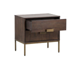 Jade Nightstand - Antique Brass  Dark Mango