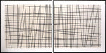 Crosshatch (Set Of 2) - 48" X 48"  Black Floater Frame