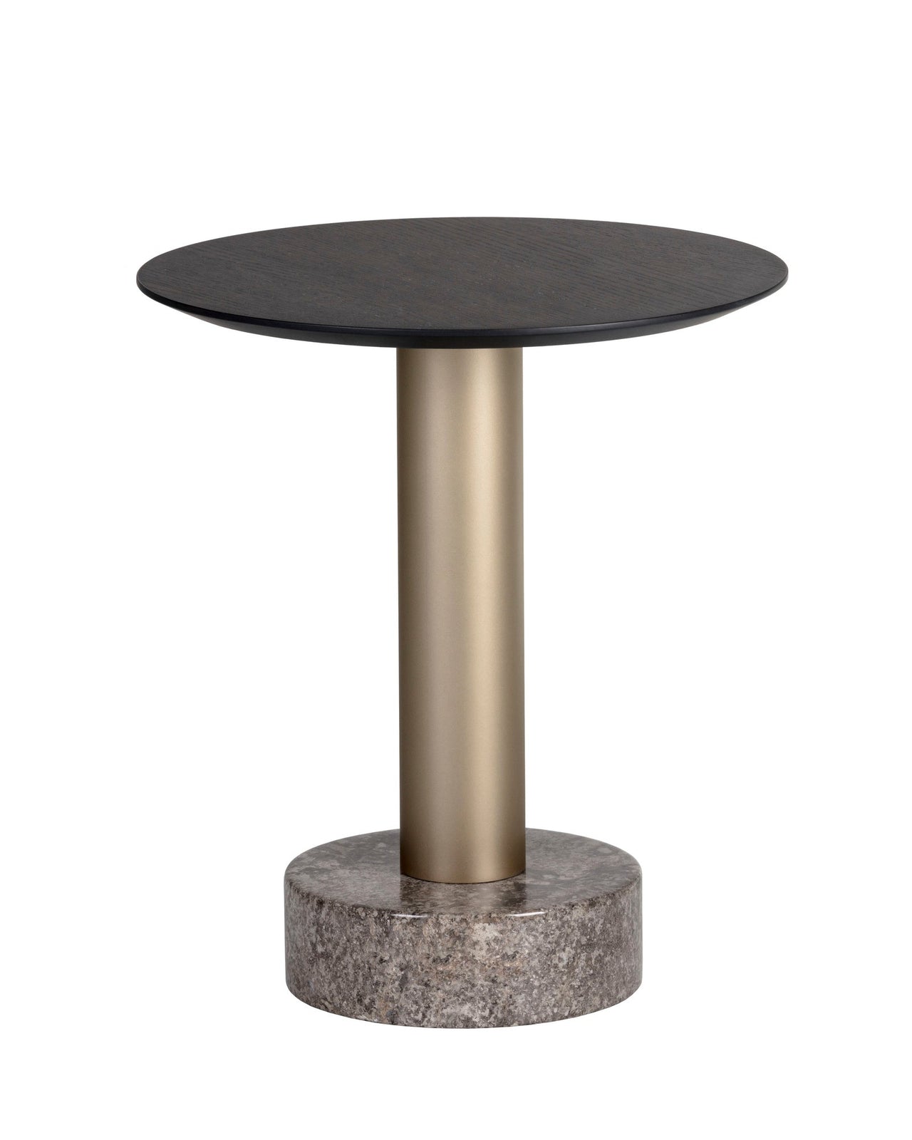 Monaco End Table - Gold  Grey Marble / Charcoal Grey