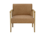 Earl Lounge Chair - Rustic Oak  Ludlow Sesame Leather