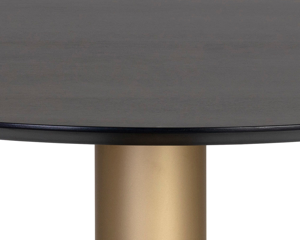 Monaco Bistro Table - Gold  Grey Marble / Charcoal Grey