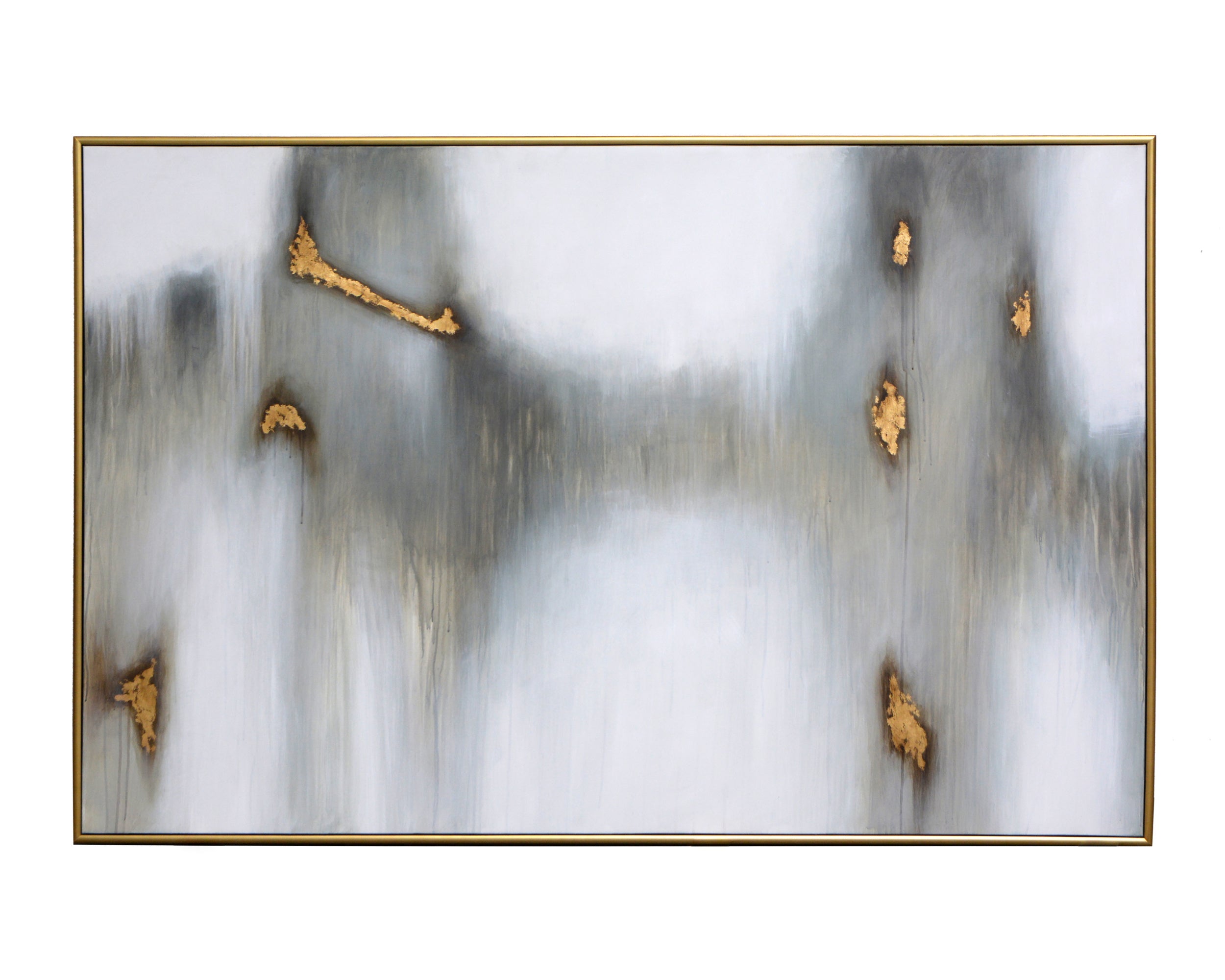 Water Marks - 72" X 48"  Gold Floater Frame