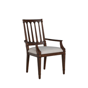 Gabby - Mathis Wood Sculpted Back Dining Arm Chair - Rustic Antique Oak - SCH-175994